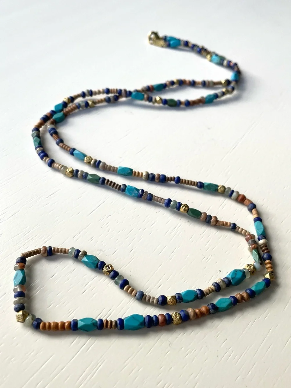 Chan Luu boho mixed beaded necklace faux turquoise - Picture 1 of 12